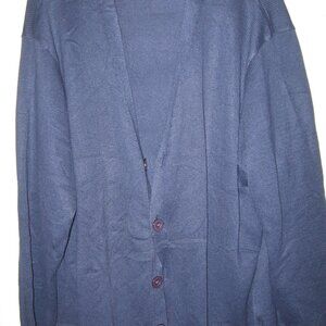 Coofandy V-Neck Button Front Cardigan Men's 3XL Blue 100% Cotton